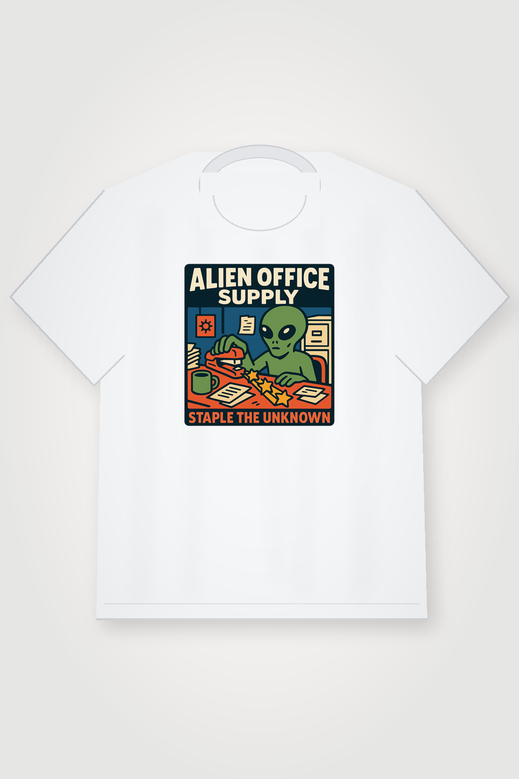 Alien Office Supply shirt mockup