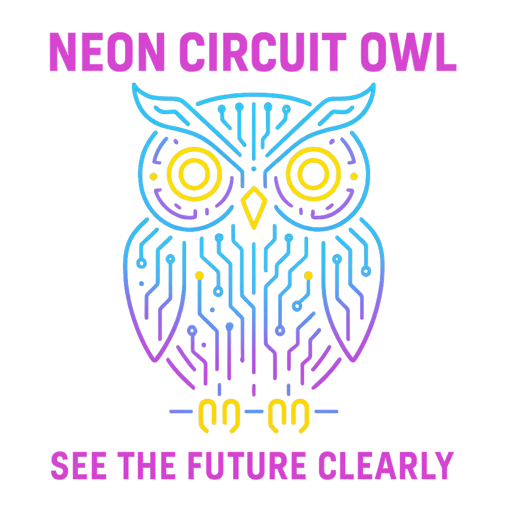 Neon Circuit Owl standalone design