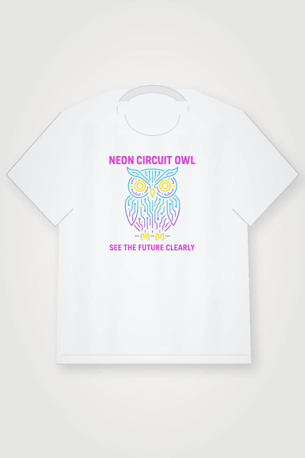 Neon Circuit Owl shirt mockup