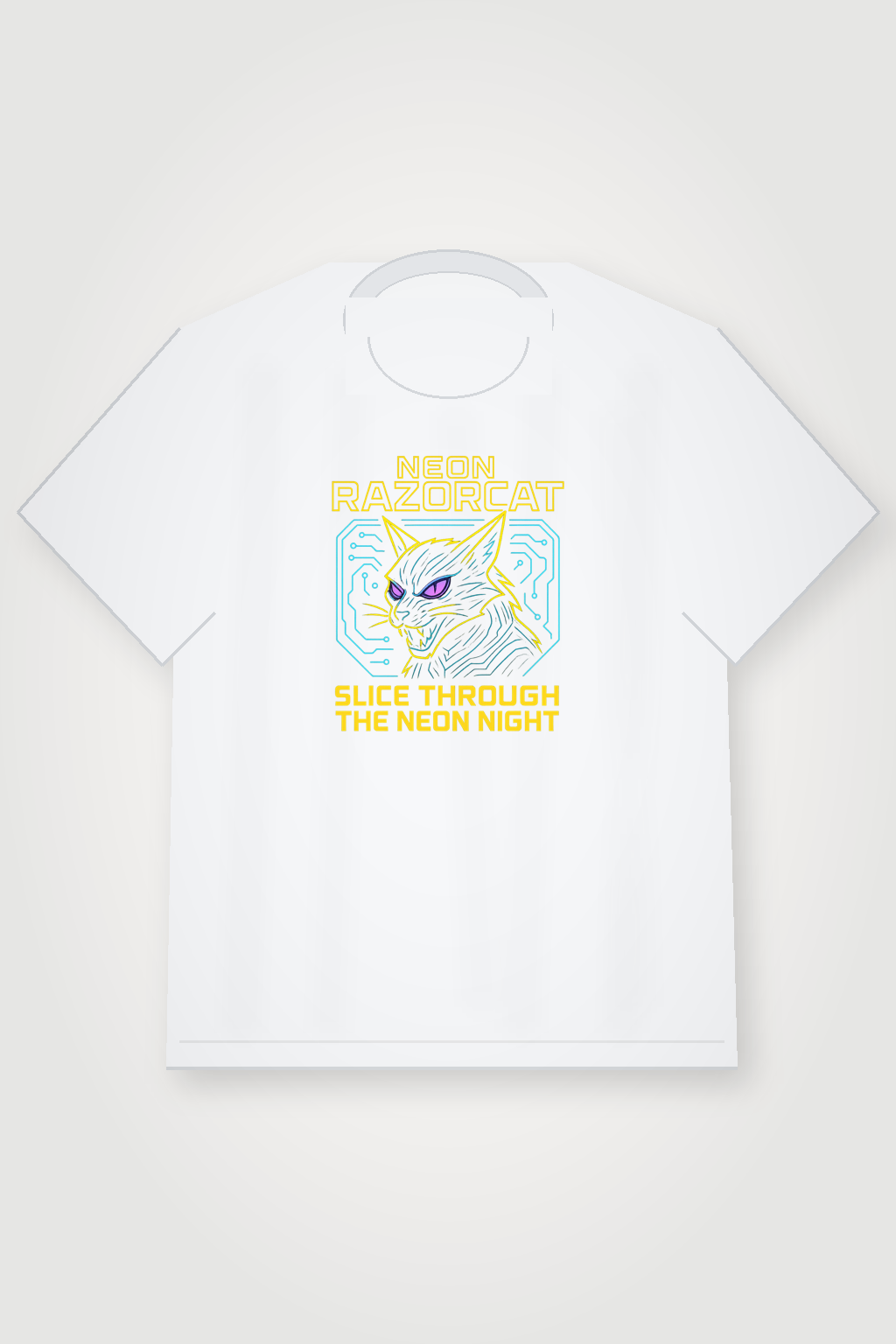 Neon Razorcat shirt mockup